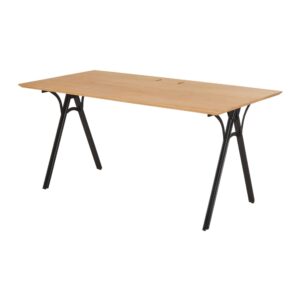 wohnli-moebel-suche-238757-1 Schreibtisch für gewerbliche Nutzung aus massivem Mangoholz und schwarzem Metall 160x75x80cm Massivholz Beige Maisons du Monde Möbel Büromöbel Schreibtische