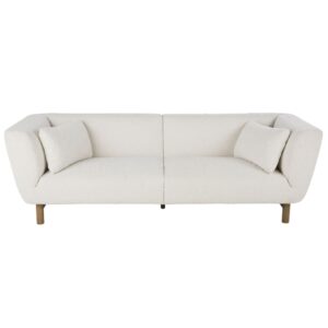 Wohnli Möbelsuche - 3-Sitzer-Sofa mit Bezug aus ecrufarbenem Bouclé-Stoff