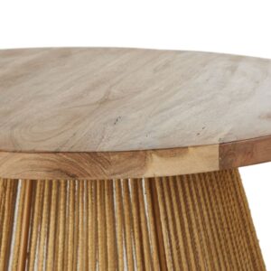 Beistelltisch aus Akazienholz und Juteseil 60.5x58x60.5cm Holz Braun Maisons du Monde Möbel Wohnzimmermöbel Beistelltische