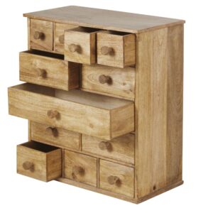 Kleinmöbel mit mehreren Schubladen aus Mangoholz 60x69x33cm Holz Beige Maisons du Monde Möbel Wohnzimmermöbel Aufbewahrungsmöbel