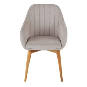 wohnli-moebel-suche-241091-1 Hellgrauer Esszimmersessel mit Beinen aus Eichenholz 58x86x61cm Holz Grau Maisons du Monde Möbel Esszimmermöbel Stühle