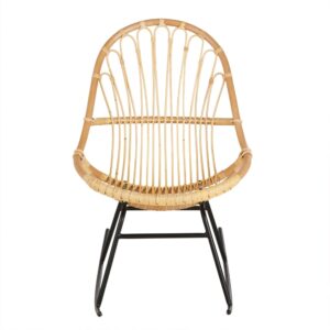 Schaukelstuhl aus Rattan 59x80.5x86cm Rattan Beige Maisons du Monde Sofas und Sessel Sessel, Poufs und Fußbänke Sessel