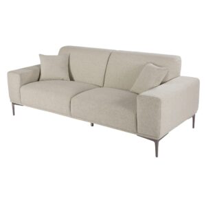 2/3-Sitzer-Sofa aus hellgrauem meliertem Stoff 212x81x96cm Polyester Grau Maisons du Monde Sofas und Sessel Sofas 2-Sitzer-Sofas & 3-Sitzer-Sofas