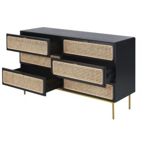 140x85x45cm Rohrgeflecht Beige Maisons du Monde Möbel Schlafzimmermöbel Kommoden