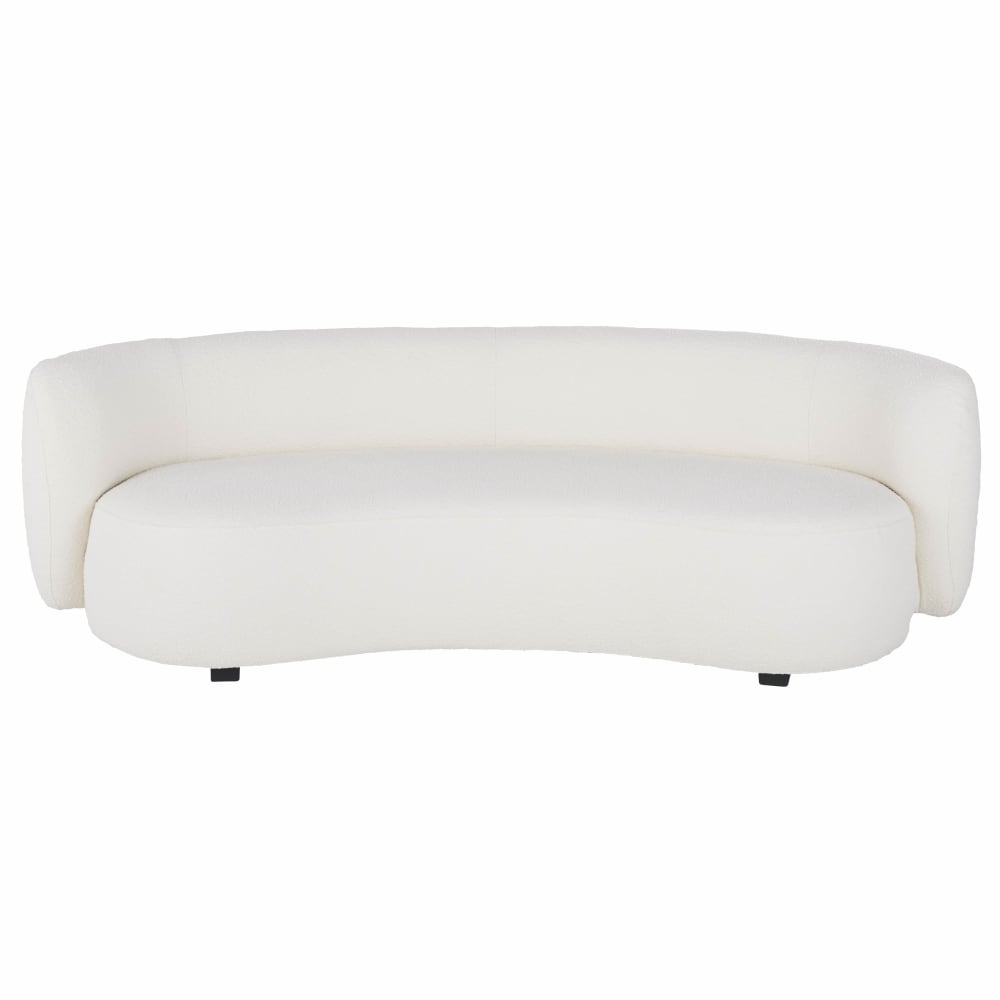 Wohnli Möbelsuche - 3/4-Sitzer-Sofa mit Bezug aus ecrufarbenem Bouclé-Stoff