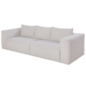 3-Sitzer-Sofa hellgrau meliert 245x80x103cm Polyester Grau Maisons du Monde Sofas und Sessel Sofas 2-Sitzer-Sofas & 3-Sitzer-Sofas