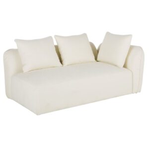 Rechte Armlehne für modulares Sofa mit Bezug aus ecrufarbenem Bouclé-Stoff 175x83x102cm Polyester Weiß Maisons du Monde Sofas und Sessel Sofas Modulare Sofas