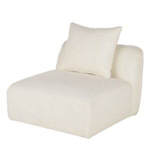 1-Sitzer-Sitzelement für modulares Sofa mit Bezug aus ecrufarbenem Bouclé-Stoff 92x83x102cm Polyester Weiß Maisons du Monde Sofas und Sessel Sofas Modulare Sofas