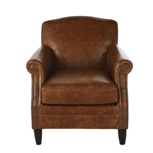 wohnli-moebel-suche-241939-1 Sessel aus braunem Leder 73x77x79cm Holz Braun Maisons du Monde Sofas und Sessel Sessel, Poufs und Fußbänke Sessel