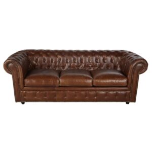 wohnli-moebel-suche-241950 Wohnli Möbelsuche - Gestepptes 3-Sitzer Sofa aus braunem Leder
