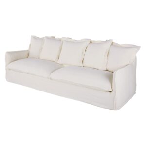 253x86x90cm Polyester Weiß Maisons du Monde Sofas und Sessel Sofas 2-Sitzer-Sofas & 3-Sitzer-Sofas