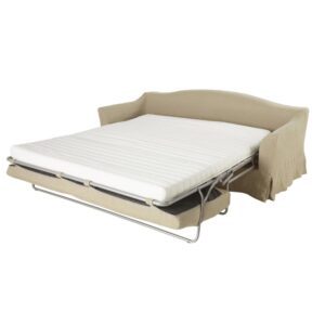 4-Sitzer-Schlafsofa mit Bezug aus gewaschenem Leinen 213x81x107cm Leinen Beige Maisons du Monde Sofas und Sessel Sofas Schlafsofas