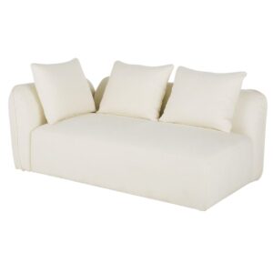 Linke Armlehne für modulares Sofa mit Bezug aus ecrufarbenem Bouclé-Stoff 175x83x102cm Polyester Weiß Maisons du Monde Sofas und Sessel Sofas Modulare Sofas