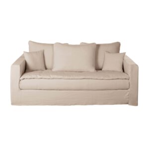 Wohnli Möbelsuche - 3/4-Sitzer-Sofa mit Bezug aus beigefarbenem Leineneffekt