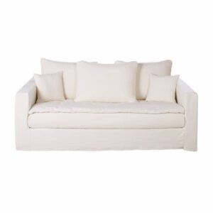 Wohnli Möbelsuche - 3/4-Sitzer-Sofa mit Bezug aus weißem Leineneffekt
