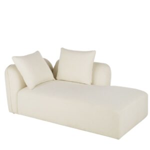 wohnli-moebel-suche-242416-1 Longchair mit Lehne auf der rechten Seite für modulares Sofa mit Bezug aus ecrufarbenem Bouclé-Stoff 174x83x102cm Polyester Weiß Maisons du Monde Sofas und Sessel Sofas Modulare Sofas