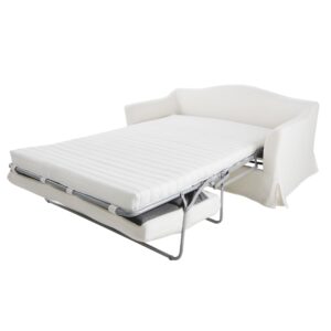 2-Sitzer-Schlafsofa mit weißem Leinenbezug 173x81x107cm Leinen Weiß Maisons du Monde Sofas und Sessel Sofas Schlafsofas