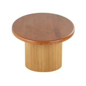 Couchtisch aus massivem Mangoholz mit Rattandekor 130x46x81cm Holz Braun Maisons du Monde Möbel Wohnzimmermöbel Couchtische