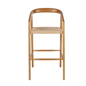 Barhocker aus dunklem mittleren Holz und Seil 55x105x56cm Papier Braun Maisons du Monde Möbel Esszimmermöbel Barhocker