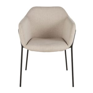 Stuhl in beige aus schwarzem Stahl 60.5x78x60cm Polyester Beige Maisons du Monde Möbel Esszimmermöbel Stühle