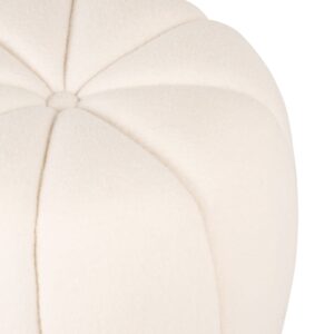 Sitzpouf aus ungebleichter Wolle 46x36x46cm PU - Polyurethan Weiß Maisons du Monde Sofas und Sessel Sessel, Poufs und Fußbänke Sitzsäcke