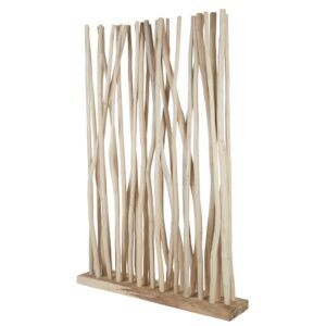 Paravent aus braunem Teakholz 120x180x26cm Holz Braun Maisons du Monde Möbel Schlafzimmermöbel Raumteiler und Paravent