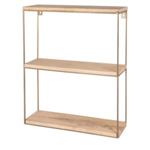 Regal aus Mangoholz und goldfarbenem Metall 50.5x61x15cm Metall Gold Maisons du Monde Möbel Wohnzimmermöbel Regale