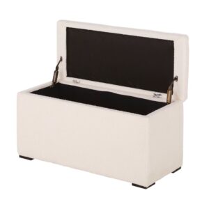 80x42x35cm Polyester Weiß Maisons du Monde Möbel Esszimmermöbel Sitzbank und Holzbank