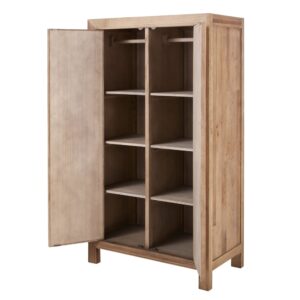 Schrank mit 2 Türen aus recyceltem Ulmenholz 100x185x55cm Holz Beige Maisons du Monde Möbel Schlafzimmermöbel Schränke