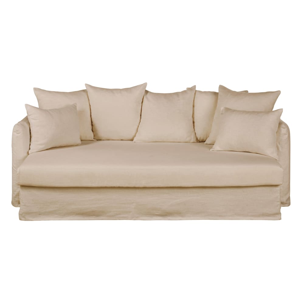 wohnli-moebel-suche-247030 Wohnli Möbelsuche - XXL-Sofa 3-Sitzer aus beigem Leinen