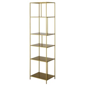 Säuleregale aus messingfarbenem Metall 45x180x35cm Metall Gold Maisons du Monde Möbel Wohnzimmermöbel Regale