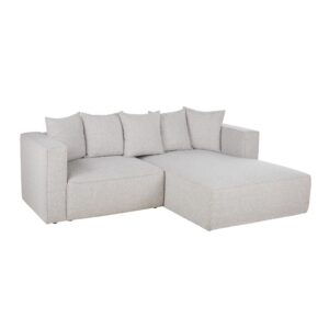 wohnli-moebel-suche-247959-1 Ecksofa rechts umbaubar 3/4-Sitzer hellgrau meliert 238x93x169.5cm Holz Grau Maisons du Monde Sofas und Sessel Sofas Ecksofas