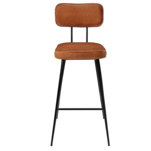 wohnli-moebel-suche-248365 Wohnli Möbelsuche - Barstuhl aus schwarzem Stahl mit braunem lederbezug H77