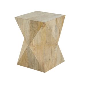 Beistelltisch Prisma aus massives Mangoholz 35x48x35cm Holz Beige Maisons du Monde Möbel Wohnzimmermöbel Beistelltische