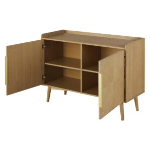 beige mit goldmessingfarbenem Metall