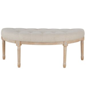 wohnli-moebel-suche-248495 Wohnli Möbelsuche - 2-Sitzer-Bank mit Capitonné-Steppung ecrufarbenem und Kautschukbaum-Holz