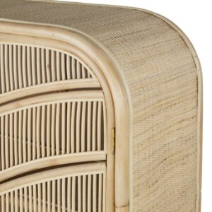 Aufbewahrungsschrank mit 2 Türen aus Rattangeflecht 95x120x40cm Rattan Beige Maisons du Monde Möbel Schlafzimmermöbel Kommoden