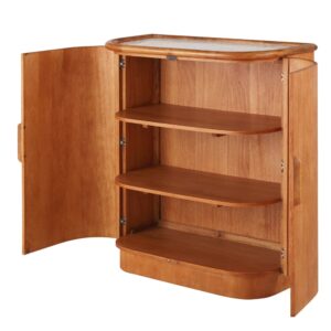 Schrank aus massivem Mangoholz mit Terrazzo-Oberfläche 90x105.5x45cm Holz Braun Maisons du Monde Möbel Schlafzimmermöbel Kommoden