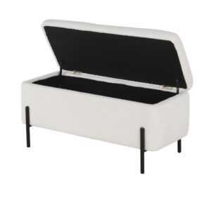 97x47x44cm Polyester Weiß Maisons du Monde Möbel Esszimmermöbel Sitzbank und Holzbank