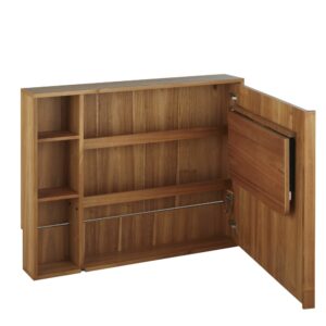 wohnli-moebel-suche-249858-1 Konsolen-Schreibtisch mit 3 Fächern 110x87.7x24cm Mitteldichte Faserplatte Braun Maisons du Monde Möbel Büromöbel Schreibtische