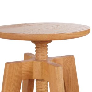 Barhocker mit höhenverstellbarer Sitzfläche 38x77x38cm Holz Beige Maisons du Monde Möbel Esszimmermöbel Barhocker