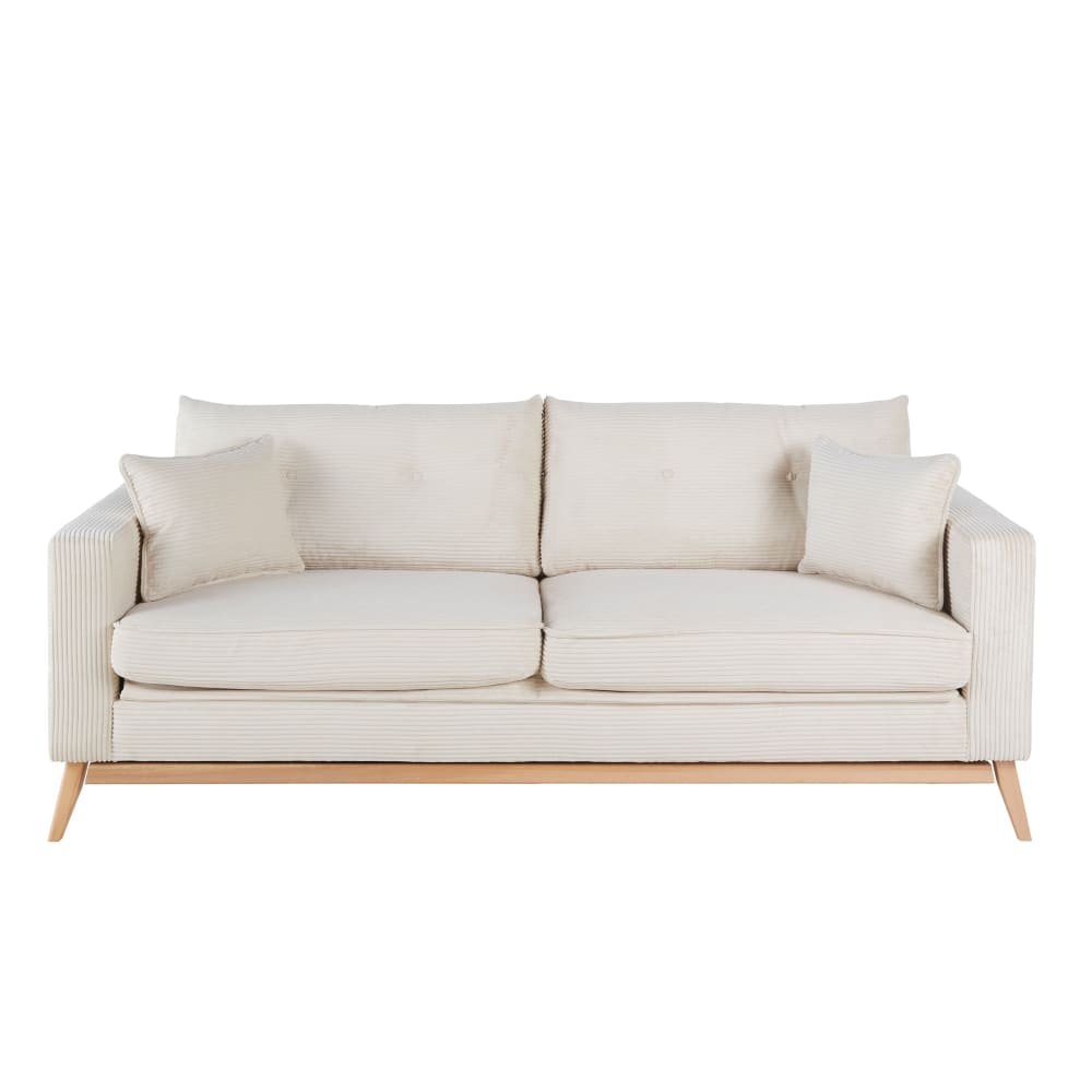 Wohnli Möbelsuche - 3-Sitzer-Sofa im skandinavischen Stil mit Samtbezug