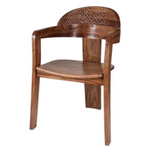 Dreibeiniger Restaurantstuhl aus gehobeltem Akazienholz - MORY SACKO 58.5x85x58.6cm Holz Braun Maisons du Monde Möbel Esszimmermöbel Stühle