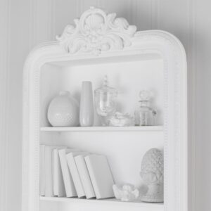 Weißes Regal mit Zierleisten 79x118x18cm Holz Weiß Maisons du Monde Möbel Wohnzimmermöbel Regale