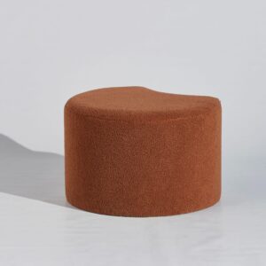 Karamellfarbener Stoffpouf 58.5x39x52.5cm PES - Polyester Braun Maisons du Monde Sofas und Sessel Sessel, Poufs und Fußbänke Sessel