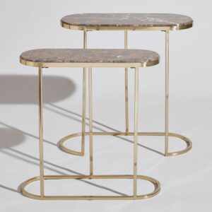 61x63.5x25.5cm Stahl Gold Maisons du Monde Möbel Wohnzimmermöbel Beistelltische