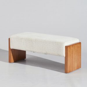 101x44x41cm Polyester Weiß Maisons du Monde Möbel Wohnzimmermöbel Hocker