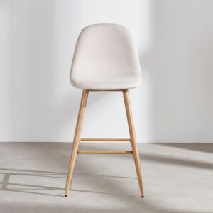 45.5x96x50cm Polyester Beige Maisons du Monde Möbel Esszimmermöbel Barhocker