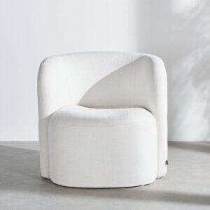 Cremefarbener Sessel 80.5x75x75.5cm Sperrholz Weiß Maisons du Monde Sofas und Sessel Sessel, Poufs und Fußbänke Sessel