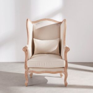 76x106x78cm Polyester Beige Maisons du Monde Sofas und Sessel Sessel, Poufs und Fußbänke Sessel